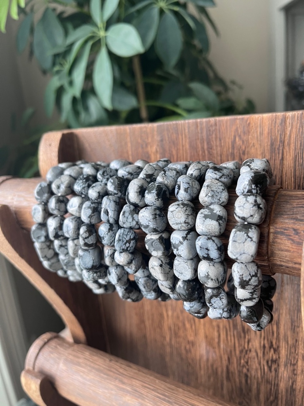 Snowflake Obsidian Tumble Bracelet - Picture 5 of 5